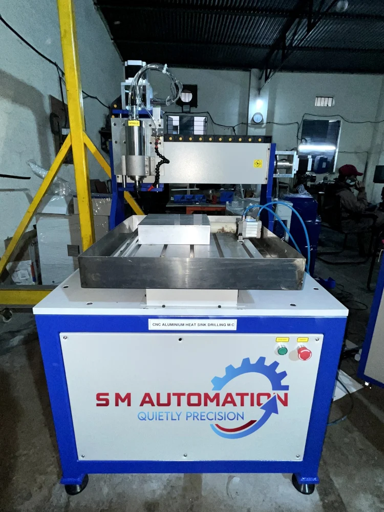Aluminium Heat Sink CNC Drilling Machine - Industrial Machine Side Profile & Frame