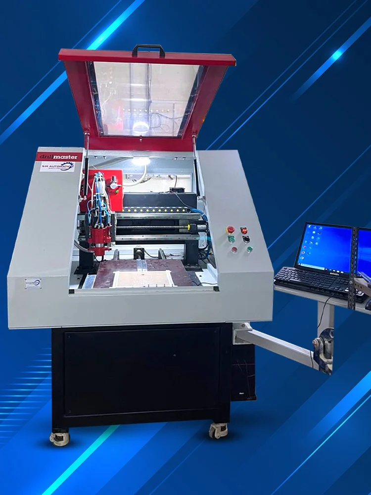Automatic Tool Change PCB Drilling And Routing Machine - Industrial Machine Side Profile & Frame