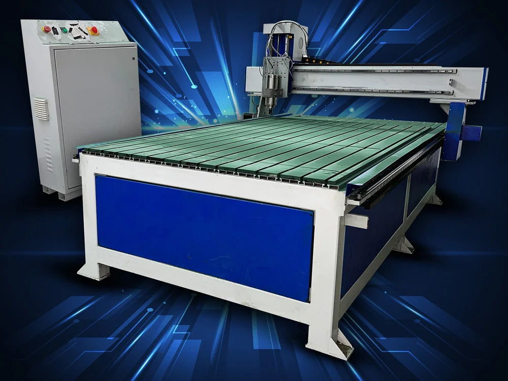 CNC Wood Router - Industrial Machine Side Profile & Frame