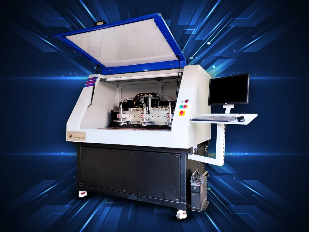 Multi Spindle PCB Drilling Machine - CNC Controller & Worktable Setup